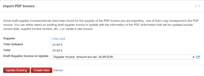 Odoo invoice update